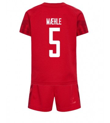 Danmark Joakim Maehle #5 Hjemmedraktsett Barn VM 2022 Kortermet (+ Korte bukser)